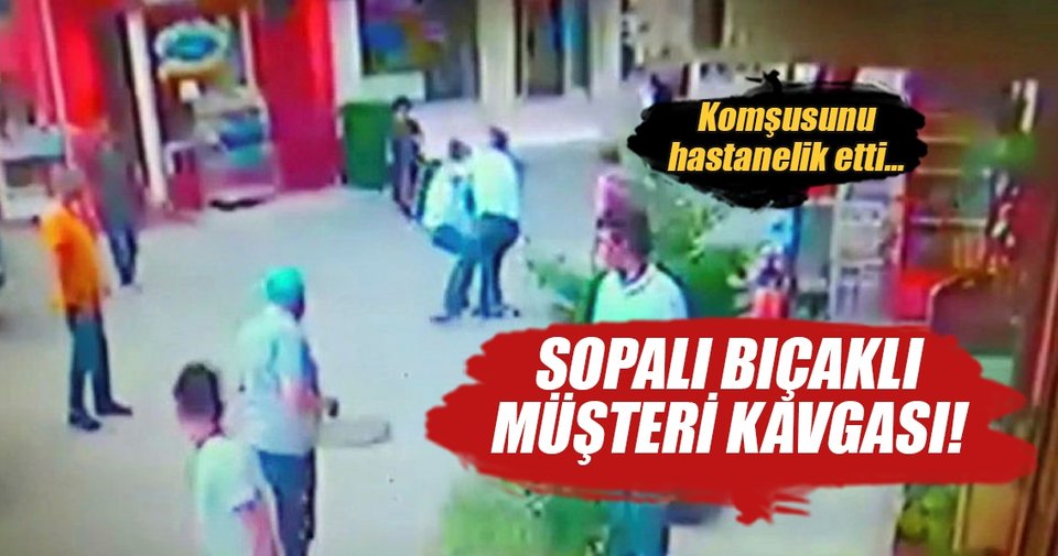 Berberlerin sopalı ve bıçaklı kavgası kamerada