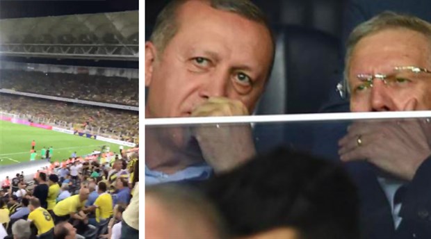 Erdoğan’ın tribünde olduğu Kadıköy’de İzmir Marşı söylendi