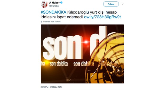 Yandaş A Haber’den Kılıçdaroğlu’nun açıkladığı belgeler için: