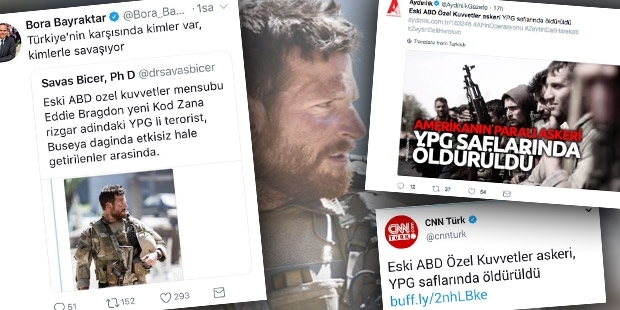 25 yıllık gazeteci, Ortadoğu uzmanı akademisyen, 'öldürülen YPG'li diye ABD'li oyuncunun fotoğrafını paylaştı