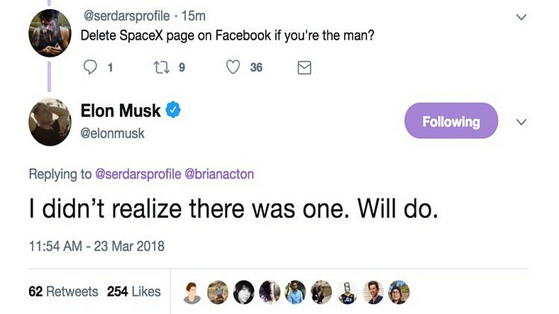 Elon Musk Facebook'u Silme Hareketine Destek Verdi!