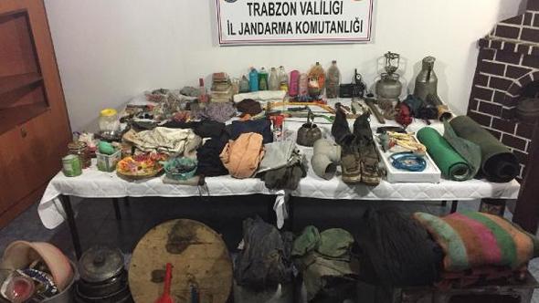 TRABZON KIRSALINDA PKK’YA  AİT SIĞINAK BULUNDU