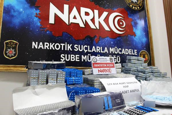 ERZİNCAN’DA  127 BİN 814 ADET UYUŞTURUCU HAP ELE GEÇİRİLDİ!