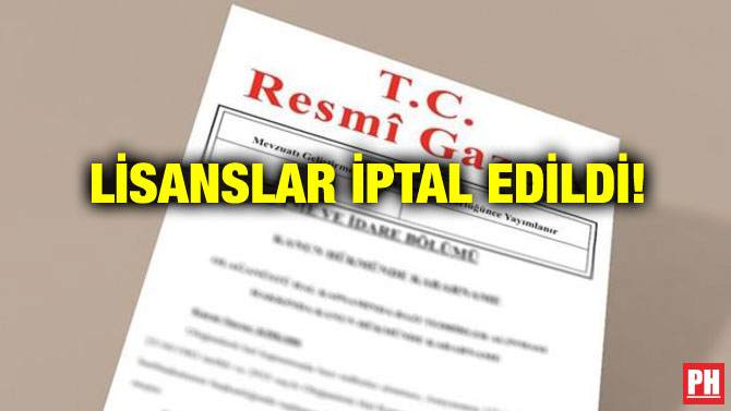 LİSANSLAR İPTAL EDİLDİ!