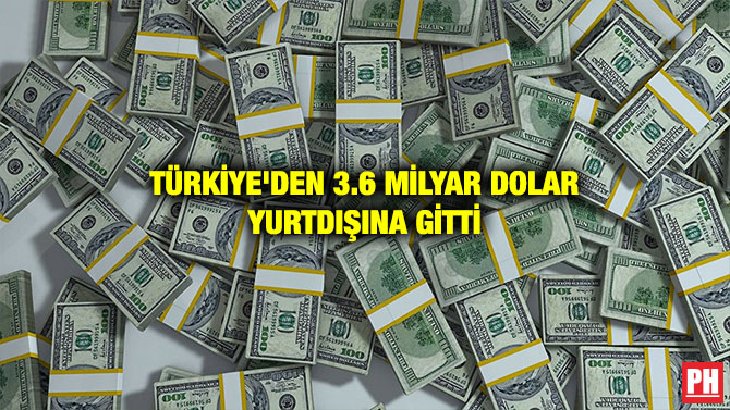 TÜRKİYE’DEN 3.6 MİLYAR DOLAR YURTDIŞINA GİTTİ