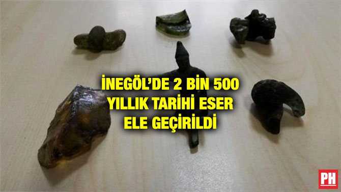 İNEGÖL’DE 2 BİN 500 YILLIK TARİHİ ESER ELE GEÇİRİLDİ