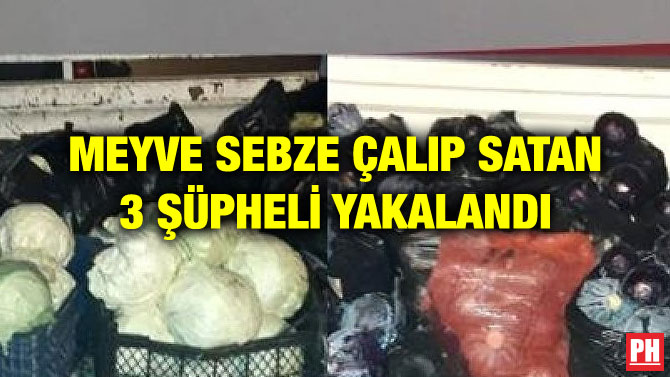 MEYVE SEBZE ÇALIP SATAN 3 ŞÜPHELİ YAKALANDI