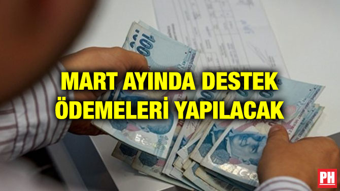 MART AYINDA DESTEK ÖDEMELERİ YAPILACAK