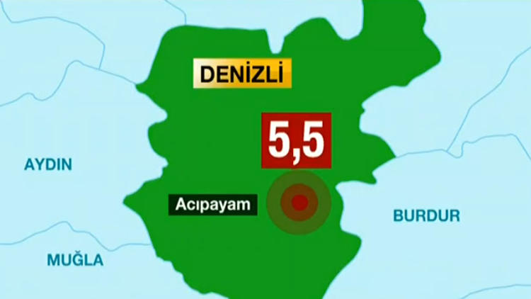 DENİZLİ'DE 5.5 ŞİDDETİNDE DEPREM!