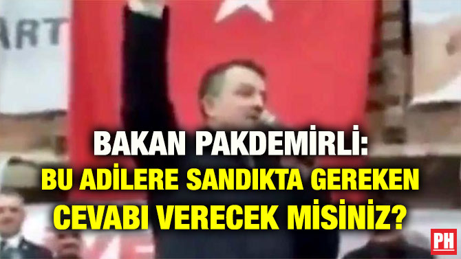 BAKAN PAKDEMİRLİ: BU ADİLERE SANDIKTA GEREKEN CEVABI VERECEK MİSİNİZ?