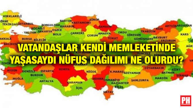 VATANDAŞLAR KENDİ MEMLEKETİNDE YAŞASAYDI NÜFUS DAĞILIMI NE OLURDU?