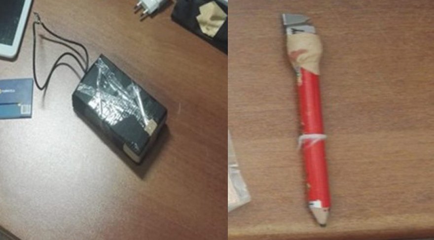 TBMM’ye girerken bomba olduğu belirtilen düzenek. İHA