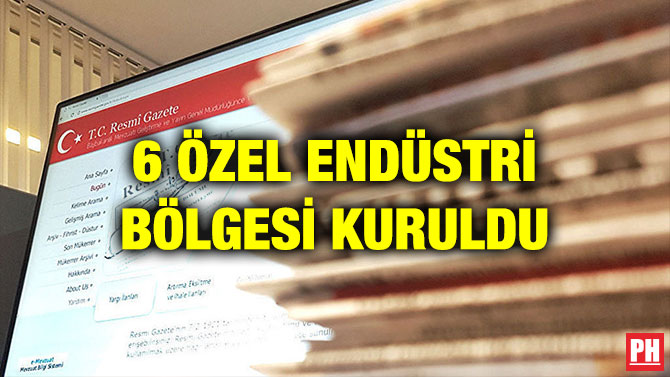 6 ÖZEL ENDÜSTRİ BÖLGESİ KURULDU