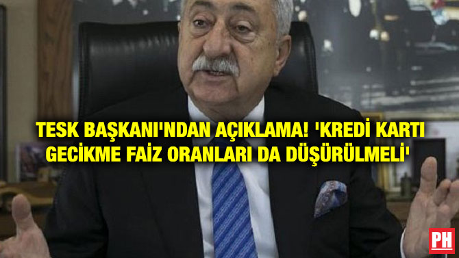 TESK BAŞKANI’NDAN AÇIKLAMA! ‘KREDİ KARTI GECİKME FAİZ ORANLARI DA DÜŞÜRÜLMELİ’