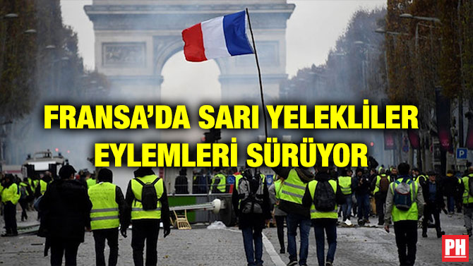 FRANSA’DA SARI YELEKLİLER EYLEMLERİ SÜRÜYOR