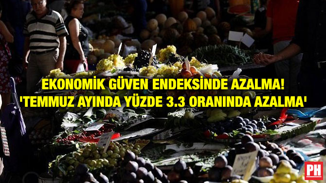EKONOMİK GÜVEN ENDEKSİNDE AZALMA! ‘TEMMUZ AYINDA YÜZDE 3.3 ORANINDA AZALMA’