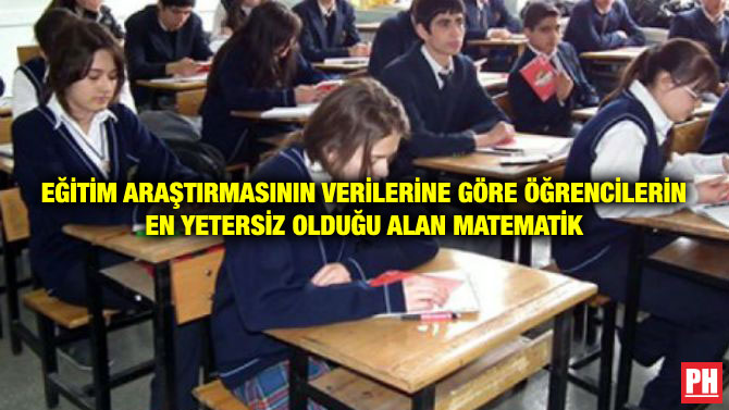 EĞİTİM ARAŞTIRMASININ VERİLERİNE GÖRE ÖĞRENCİLERİN EN YETERSİZ OLDUĞU ALAN MATEMATİK