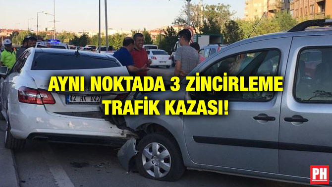 AYNI NOKTADA 3 ZİNCİRLEME TRAFİK KAZASI!