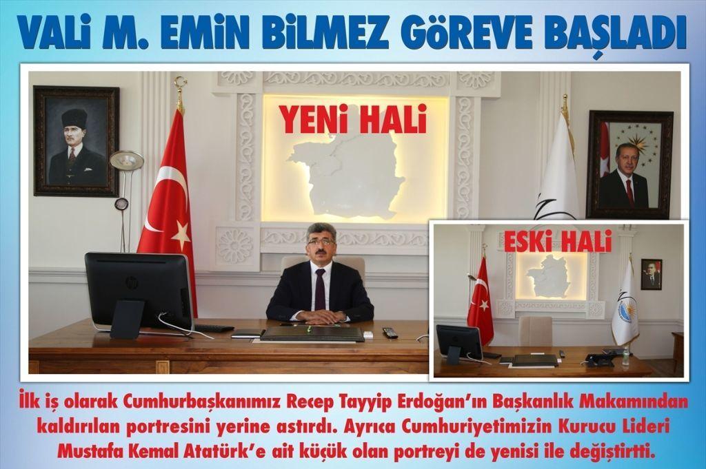 Van Valiliği, Büyükşehir Belediyesi başkanlık makamındaki "Atatürk portresinin indirildiği" iddialarına ilişkin, buraya, Cumhuriyetin kurucu lideri Mustafa Kemal Atatürk'ün küçük portresinin yerine büyük portresinin asıldığını bildirdi. Valilik, başkanlık makamının fotoğraflarını paylaştı.