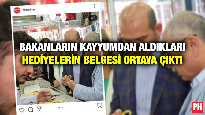 BAKANLARIN KAYYUMDAN ALDIKLARI HEDİYELERİN BELGESİ ORTAYA ÇIKTI