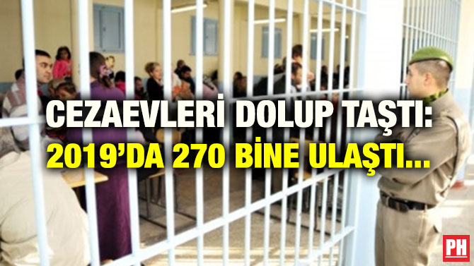 CEZAEVLERİ DOLUP TAŞTI: 2019’DA 270 BİNE ULAŞTI…