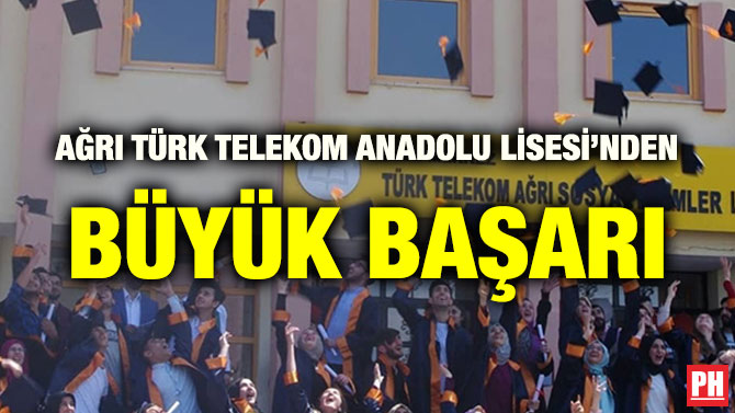 AĞRI TÜRK TELEKOM ANADOLU LİSESİ’NDEN BÜYÜK BAŞARI