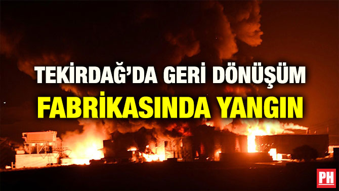 TEKİRDAĞ’DA GERİ DÖNÜŞÜM FABRİKASINDA YANGIN