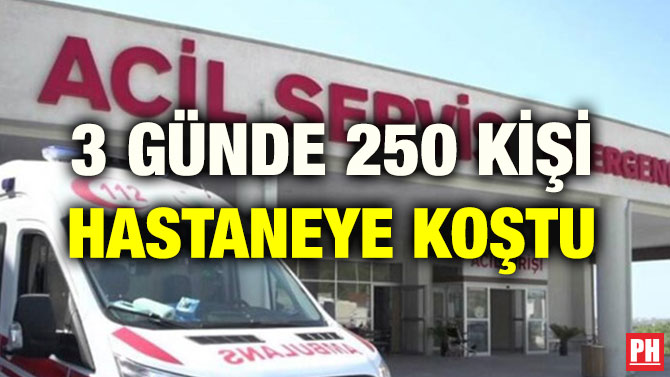 3 GÜNDE 250 KİŞİ HASTANEYE KOŞTU
