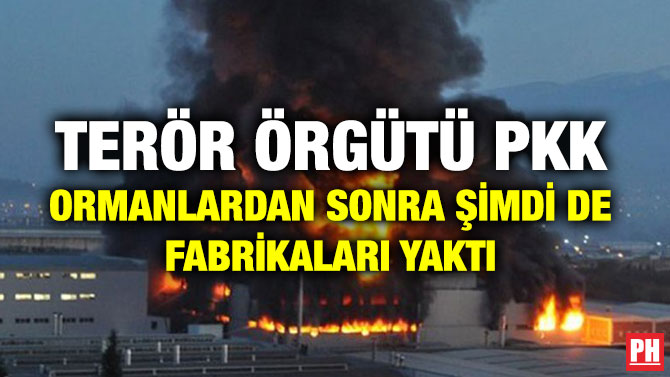 TERÖR ÖRGÜTÜ PKK ORMANLARDAN SONRA ŞİMDİ DE FABRİKALARI YAKTI
