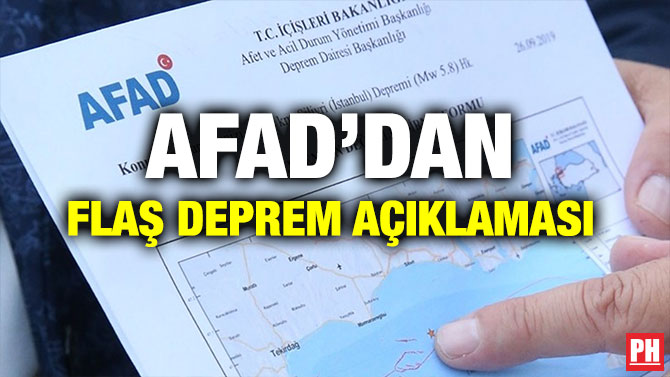 AFAD’DAN FLAŞ DEPREM AÇIKLAMASI