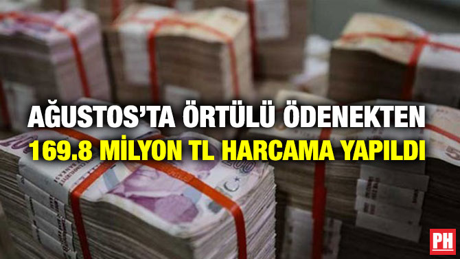 AĞUSTOS’TA ÖRTÜLÜ ÖDENEKTEN 169.8 MİLYON TL HARCAMA YAPILDI