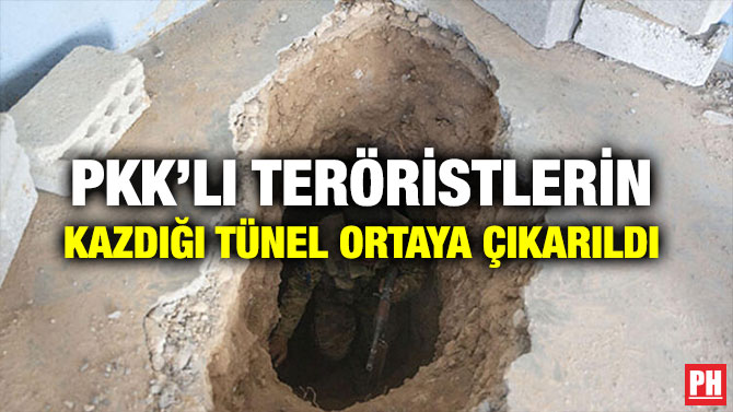 PKK’LI TERÖRİSTLERİN KAZDIĞI TÜNEL ORTAYA ÇIKARILDI