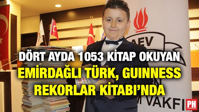 DÖRT AYDA 1053 KİTAP OKUYAN EMİRDAĞLI TÜRK, GUINNESS REKORLAR KİTABI’NDA