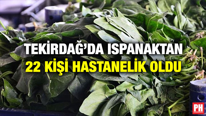 TEKİRDAĞ’DA ISPANAKTAN 22 KİŞİ HASTANELİK OLDU