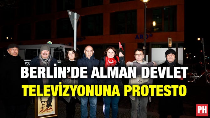 BERLİN’DE ALMAN DEVLET TELEVİZYONUNA PROTESTO