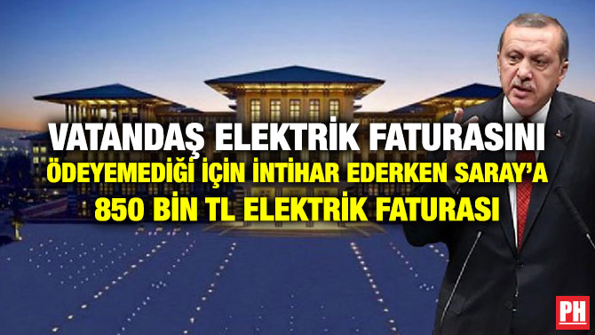 VATANDAŞ ELEKTRİK FATURASINI ÖDEYEMEDİĞİ İÇİN İNTİHAR EDERKEN SARAY’A 850 BİN TL ELEKTRİK FATURASI