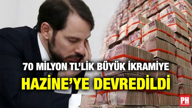 70 MİLYON TL’LİK BÜYÜK İKRAMİYE HAZİNE’YE DEVREDİLDİ
