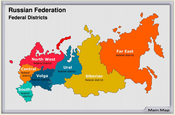 Rusya Federasyonunda 7 idari bölge