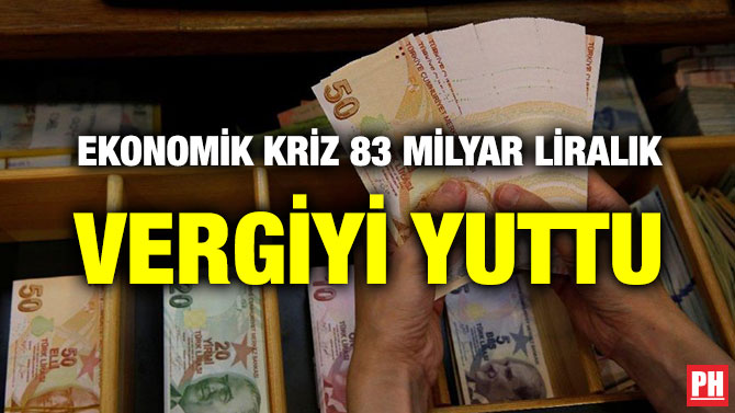 EKONOMİK KRİZ 83 MİLYAR LİRALIK VERGİYİ YUTTU