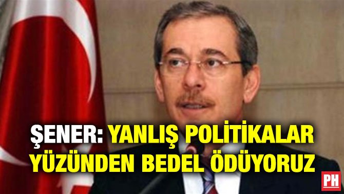 ŞENER: YANLIŞ POLİTİKALAR YÜZÜNDEN BEDEL ÖDÜYORUZ