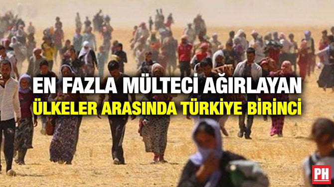 EN FAZLA MÜLTECİ AĞIRLAYAN ÜLKELER ARASINDA TÜRKİYE BİRİNCİ