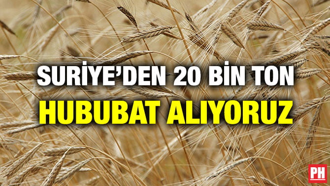 SURİYE’DEN 20 BİN TON HUBUBAT ALIYORUZ