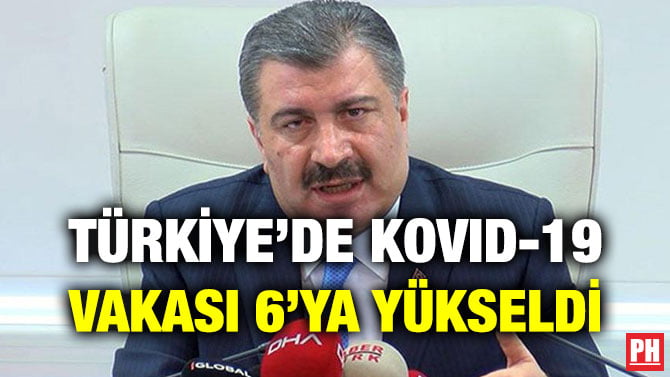 TÜRKİYE’DE KOVID-19 VAKASI 6’YA YÜKSELDİ