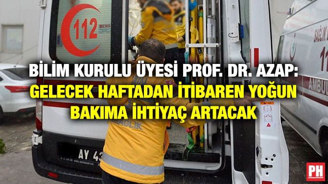 BİLİM KURULU ÜYESİ PROF. DR. AZAP: GELECEK HAFTADAN İTİBAREN YOĞUN BAKIMA İHTİYAÇ ARTACAK