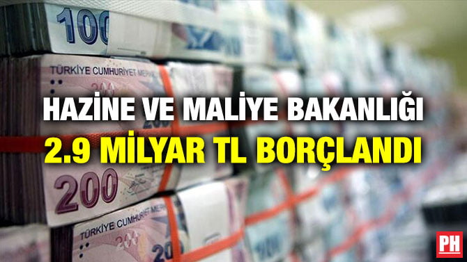 HAZİNE VE MALİYE BAKANLIĞI 2.9 MİLYAR TL BORÇLANDI