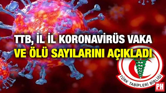 TTB, İL İL KORONAVİRÜS VAKA VE ÖLÜ SAYILARINI AÇIKLADI