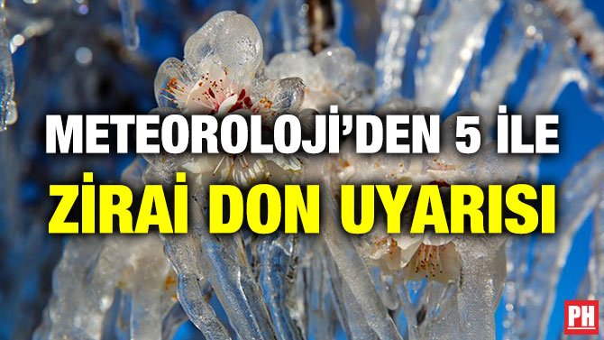 METEOROLOJİ’DEN 5 İLE ZİRAİ DON UYARISI