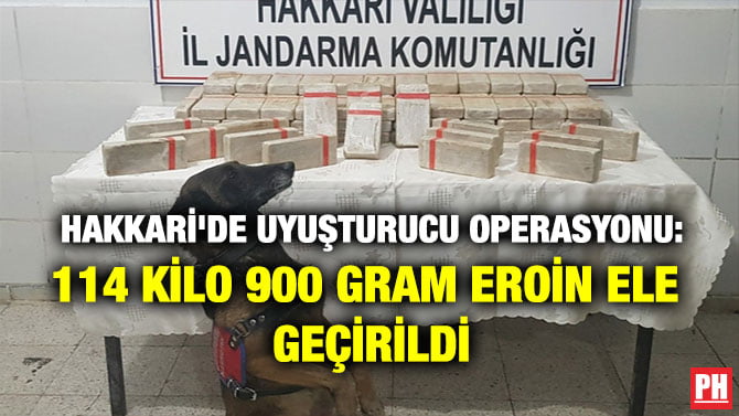 HAKKARİ’DE UYUŞTURUCU OPERASYONU: 114 KİLO 900 GRAM EROİN ELE GEÇİRİLDİ