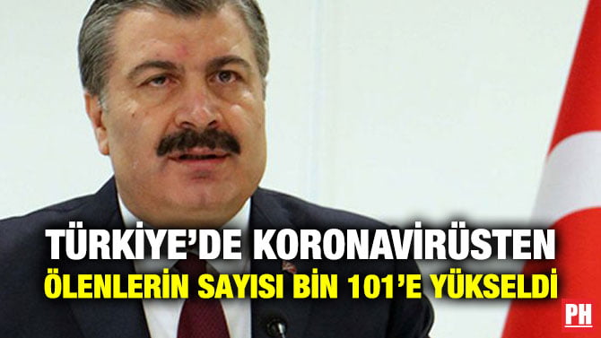 TÜRKİYE’DE KORONAVİRÜSTEN ÖLENLERİN SAYISI BİN 101’E YÜKSELDİ