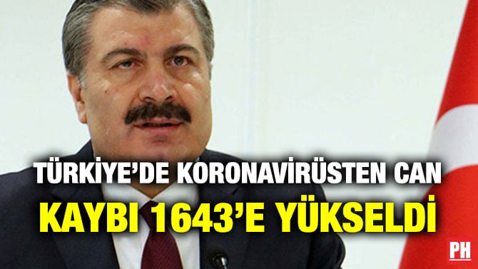 TÜRKİYE’DE KORONAVİRÜSTEN CAN KAYBI 1643’E YÜKSELDİ
